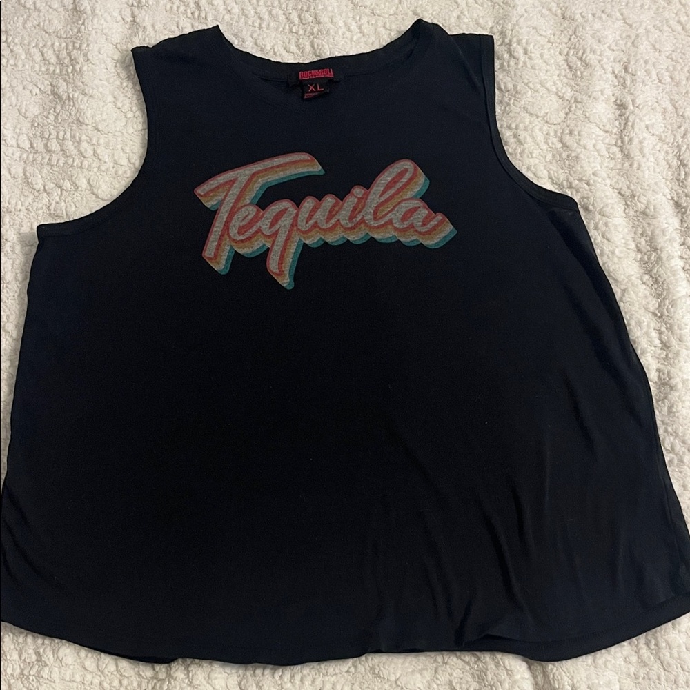 Graphic Black Muscle Tee